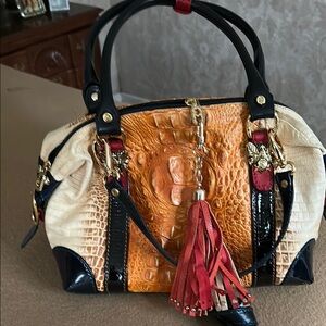 Marino Orlandi Orange and Cream Satchel
